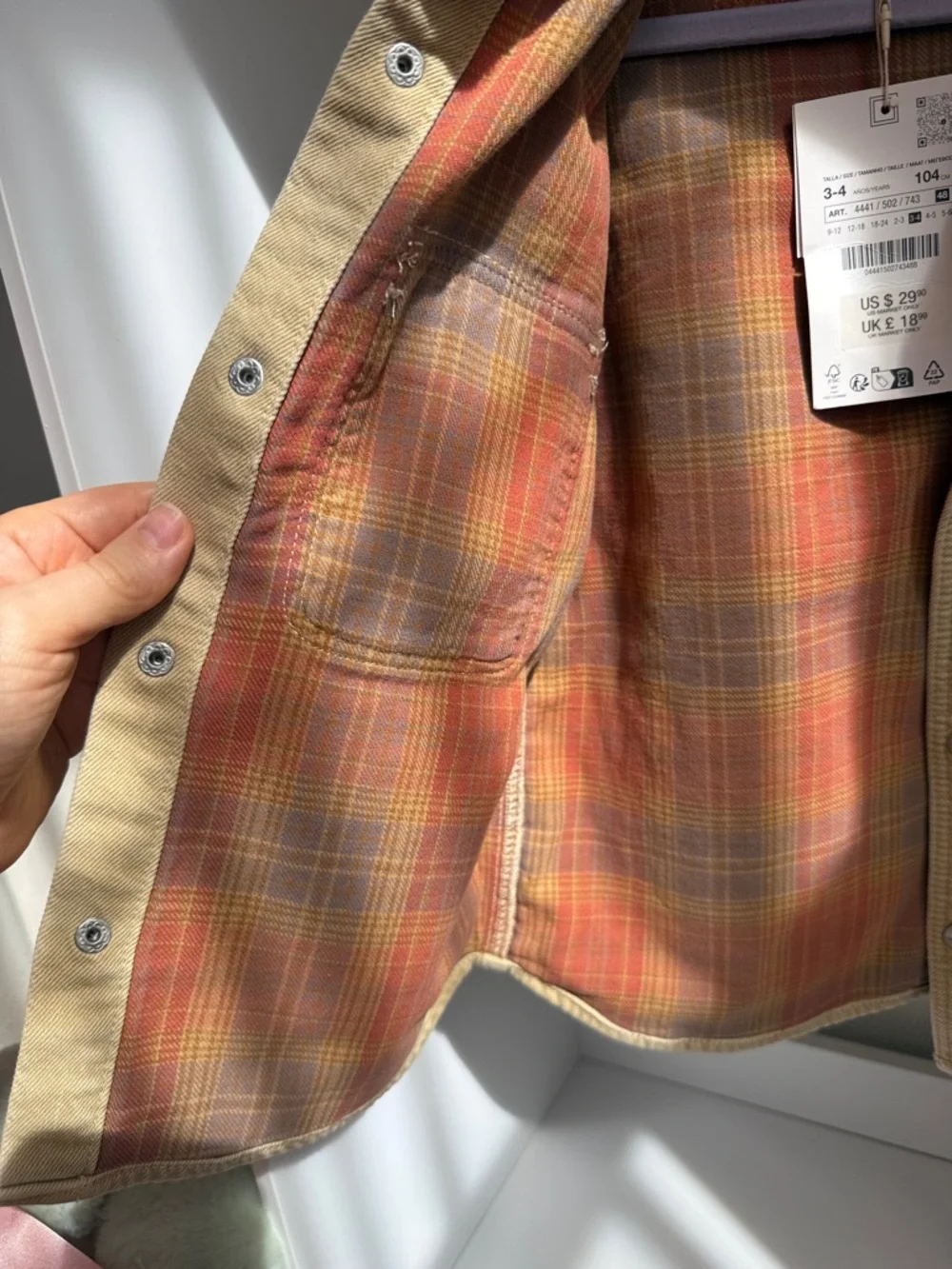 Zara Kids Tan Jean Jacket with Chest Pockets